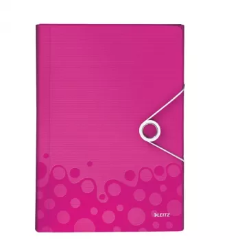 Leitz projectmap WOW PP, gewone ordner, A4, polypropyleen (PP), metallic, roze, 200 blad, 254 mm
