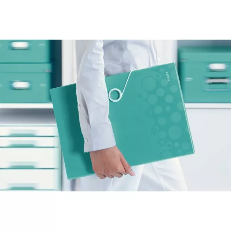 Leitz projectmap WOW PP, gewone map, A4, polypropyleen (PP), turquoise, 200 blad, 254 mm