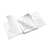 Leitz WOW PP-ringband met 6 tabs, A4, polypropyleen (PP), metallic, roze, 200 blad, 260 mm, 17 mm
