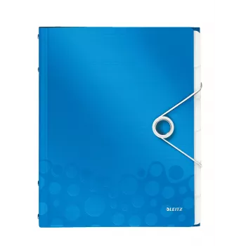 Leitz WOW PP-tabbladenboek, 6 tabs, A4, polypropyleen (PP), blauw, metallic, 200 blad, 260 mm, 17 mm