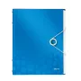 Leitz WOW PP-tabbladenboek, 6 tabs, A4, polypropyleen (PP), blauw, metallic, 200 blad, 260 mm, 17 mm