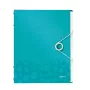 Leitz WOW PP-registerboek, 6-delige set, A4, polypropyleen (PP), blauw, metallic, 200 blad, 260 mm, 17 mm