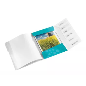 Leitz WOW PP-registerboek, 6-delige set, A4, polypropyleen (PP), blauw, metallic, 200 blad, 260 mm, 17 mm