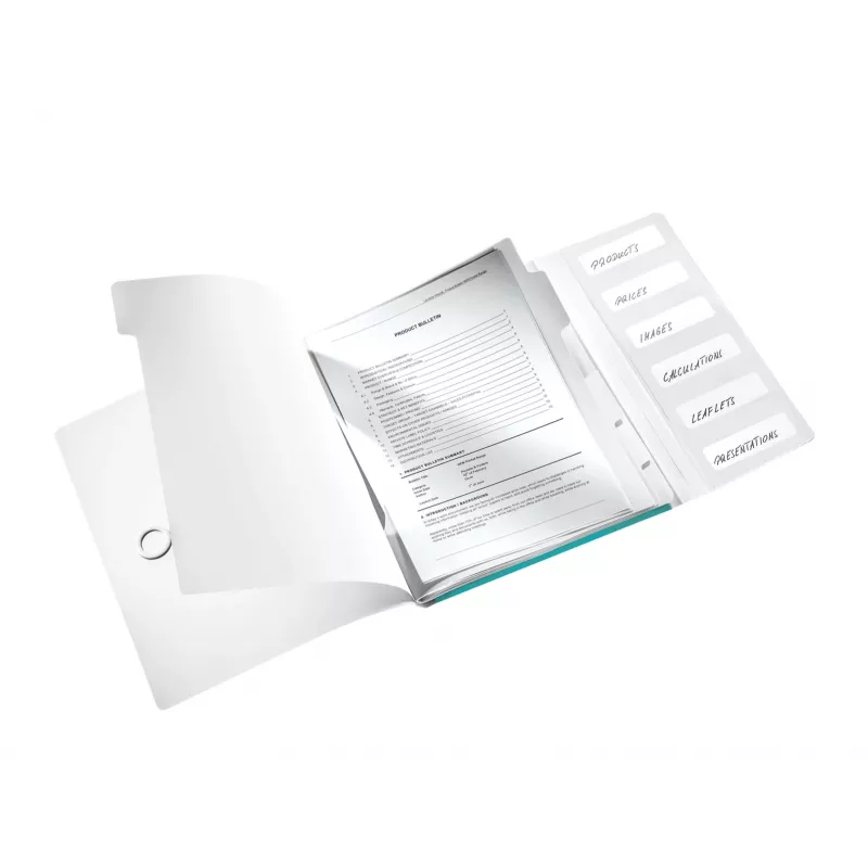 Leitz WOW PP-registerboek, 6-delige set, A4, polypropyleen (PP), blauw, metallic, 200 blad, 260 mm, 17 mm