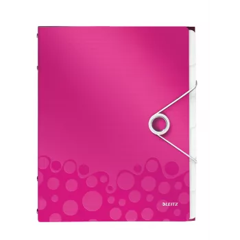 Leitz WOW tabboek van PP, 12 tabs, A4, polypropyleen (PP), metallic, roze, 200 blad, 265 mm, 17 mm