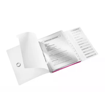 Leitz WOW tabboek van PP, 12 tabs, A4, polypropyleen (PP), metallic, roze, 200 blad, 265 mm, 17 mm