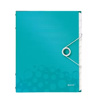 Leitz WOW scheidingsboek van PP, 12 tabs, A4, polypropyleen (PP), blauw, metallic, 200 blad, 265 mm, 17 mm