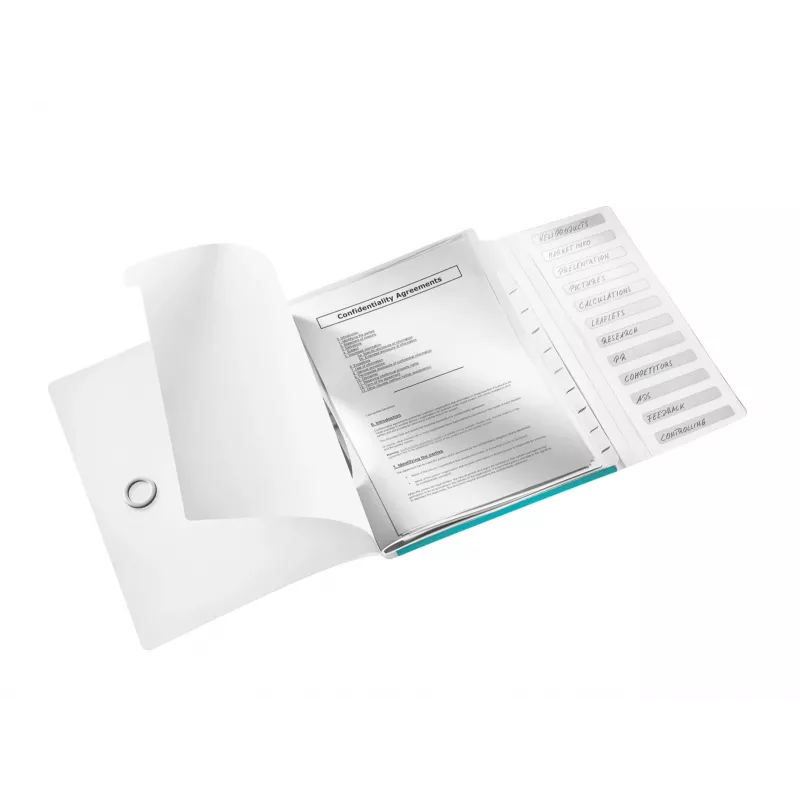 Leitz WOW scheidingsboek van PP, 12 tabs, A4, polypropyleen (PP), blauw, metallic, 200 blad, 265 mm, 17 mm