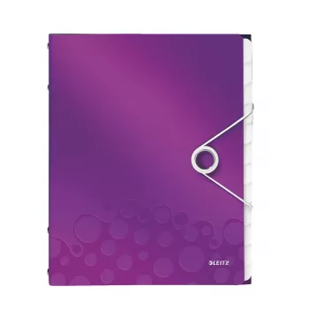 Leitz scheidingsbladenboek WOW PP 12 tabs, A4, polypropyleen (PP), metallic, paars, 200 blad, 265 mm, 17 mm