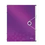 Leitz scheidingsbladenboek WOW PP 12 tabs, A4, polypropyleen (PP), metallic, paars, 200 blad, 265 mm, 17 mm