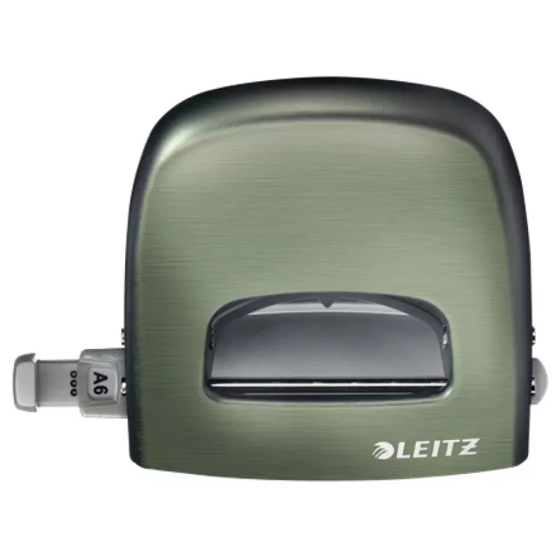 Leitz NeXXt perforatietang Style, 2-voudig 30 blad metaal, 30 blad, groen, zilver, metaal, 8 cm, A6, 107 mm