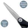 Leitz Titanium kwaliteitsschaar 150 mm, volwassenen, rechte snede, per stuk, zwart, metallic, edelstaal, titanium