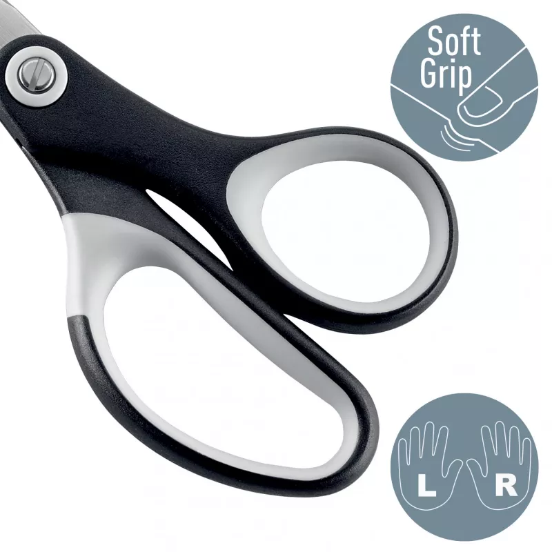 Leitz Titanium kwaliteitsschaar 150 mm, volwassenen, rechte snede, per stuk, zwart, metallic, edelstaal, titanium