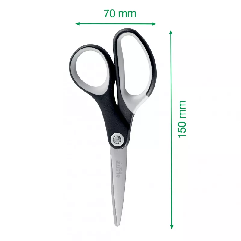 Leitz Titanium kwaliteitsschaar 150 mm, volwassenen, rechte snede, per stuk, zwart, metallic, edelstaal, titanium