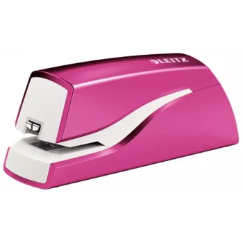 Leitz NeXXt nietmachine op batterijen WOW 5566, 10 vel, 1 cm, kunststof, roze, wit, batterij, 50 mm