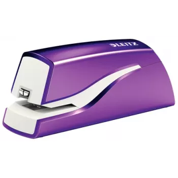 Leitz NeXXt nietmachine op batterijen WOW 5566, 10 vel, 1 cm, kunststof, paars, wit, batterij, 50 mm