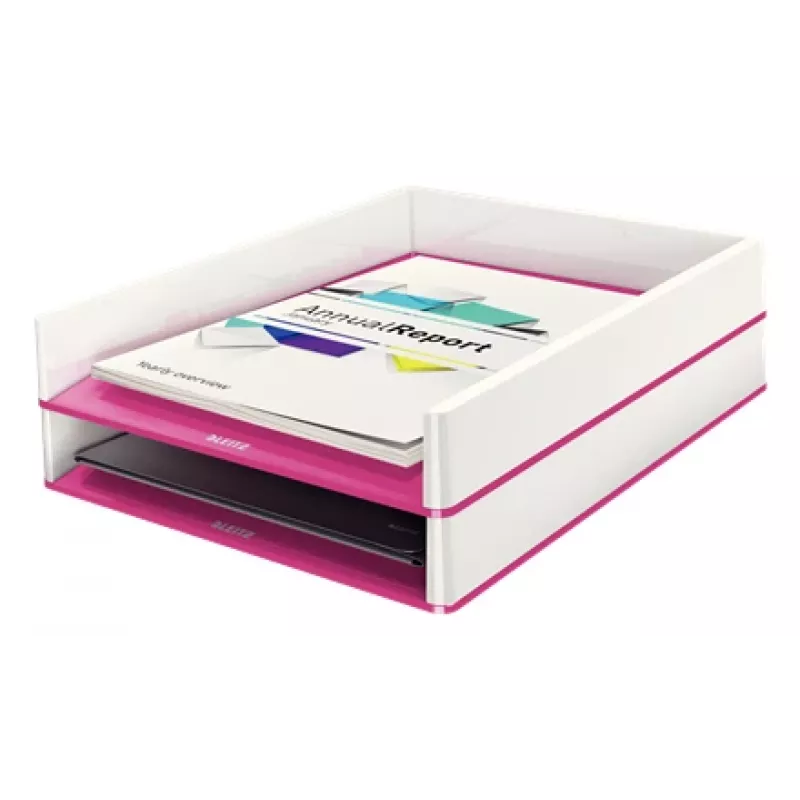 Leitz briefbak WOW Dual Colour, kunststof, metallic, roze, A4, 267 mm, 336 mm, 49 mm