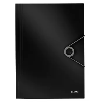 Leitz 3-flapmap Solid PP A4, flapmap, A4, polypropyleen (PP), zwart, 150 vel, 80 g/m²