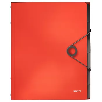 Leitz Registerboek Solid 6 tabs, opvouwmap, A4, polypropyleen (PP), rood, 200 vel, 80 g/m²