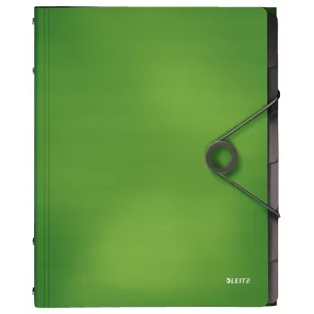 Leitz Registerboek Solid 6 tabs, opvouwmap, A4, polypropyleen (PP), groen, 200 vel, 80 g/m²