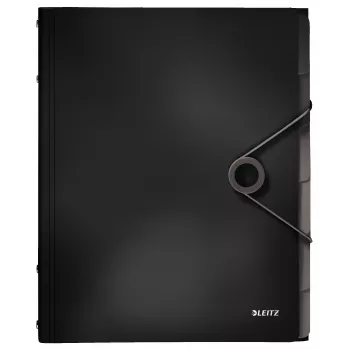 Leitz Scheidingsboek Solid 6 tabs, opvouwmap, A4, polypropyleen (PP), zwart, 200 vel, 80 g/m²