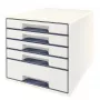 Leitz Ladeblok WOW Cube 5 laden, 5 lade(n), kunststof, wit, 1 stuk, 270 mm, 287 mm