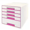 Leitz Ladeblok WOW Cube 5 laden, 5 lade(n), kunststof, roze, wit, 1 stuk, 270 mm, 287 mm