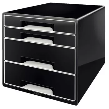 Leitz Desk Cube 4 laden, 4 lade(n), kunststof, zwart, 1 stuk, 270 mm, 287 mm