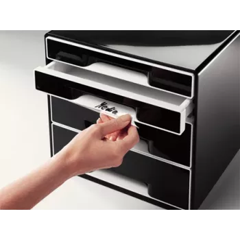 Leitz Desk Cube 4 laden, 4 lade(n), kunststof, zwart, 1 stuk, 270 mm, 287 mm