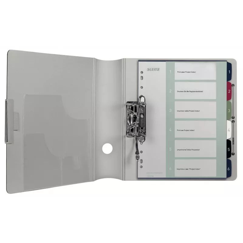 Leitz Index PC Printable 1-6 Style PP A4+, numeriek register, polypropyleen (PP), meerkleurig, staand, A4 Maxi, 245 mm