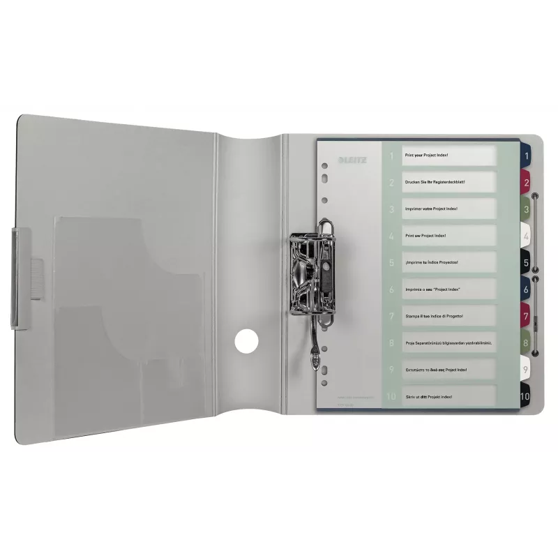 Leitz Index PC bedrukbaar 1-10 Style PP A4+, numeriek tabregister, polypropyleen (PP), meerkleurig, staand, A4 Maxi, 245 mm