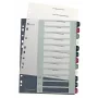 Leitz Index PC Printable 1-12 Style PP A4+, numeriek register, polypropyleen (PP), meerkleurig, staand, A4 Maxi, 245 mm