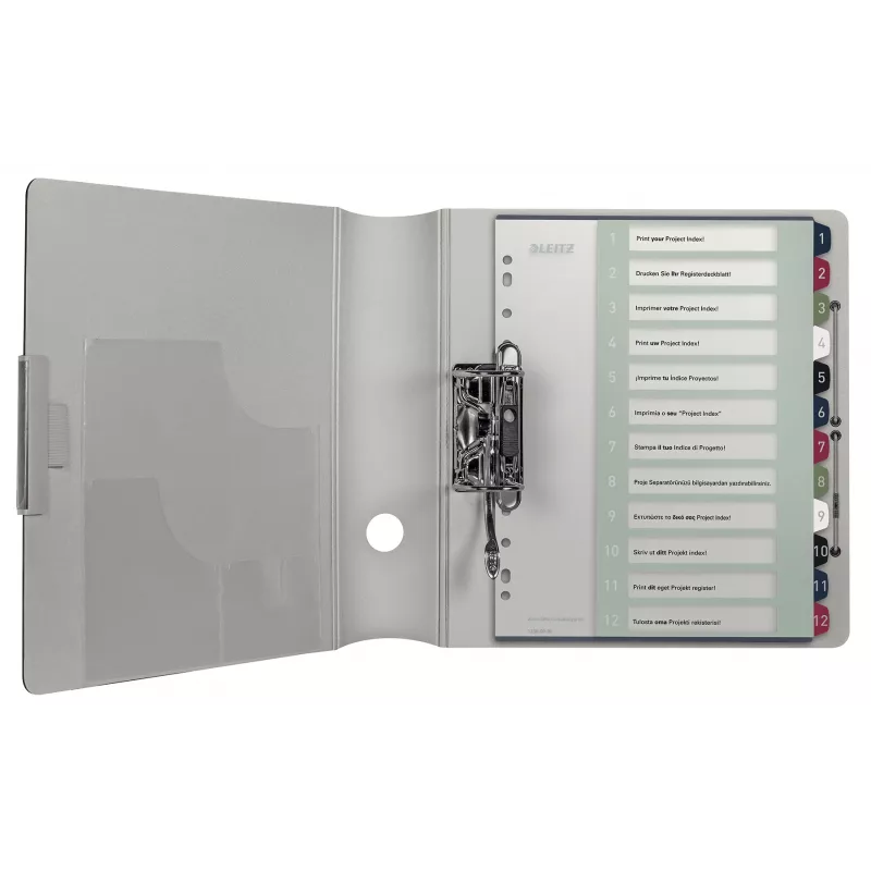 Leitz Index PC Printable 1-12 Style PP A4+, numeriek register, polypropyleen (PP), meerkleurig, staand, A4 Maxi, 245 mm