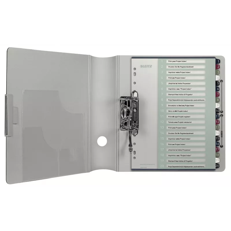 Leitz Index PC Printable 1-20 Style PP A4+, numeriek tabregister, polypropyleen (PP), meerkleurig, staand, A4 Maxi, 245 mm