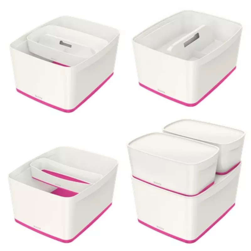 Esselte 5216-10-23 Opbergbox rechthoekig acrylonitril-butadieen-styreen (ABS) roze, wit