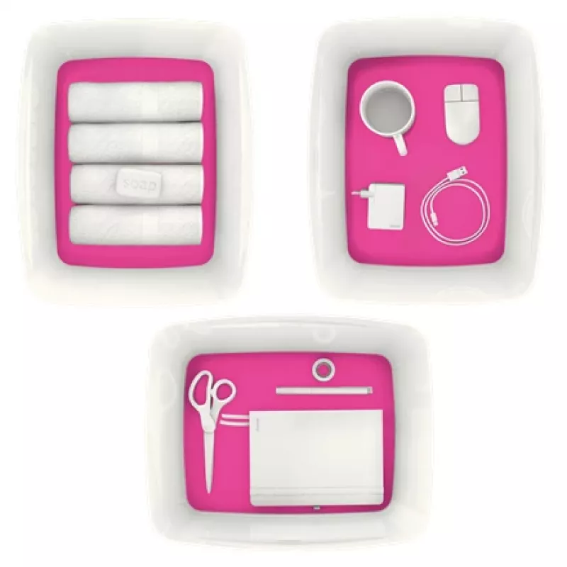 Esselte 5216-10-23 Opbergbox rechthoekig acrylonitril-butadieen-styreen (ABS) roze, wit