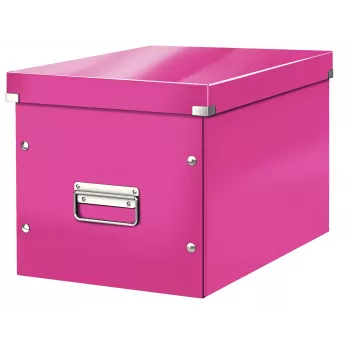 Leitz Box Click & Store WOW Cube Large opbergbox, fuchsia, karton, 320 mm, 360 mm, 310 mm