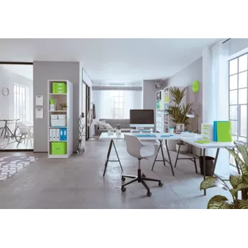 Leitz Box Click & Store WOW Cube Grote opbergbox, opbergbox, blauw, rechthoekig, karton, monochroom, binnen