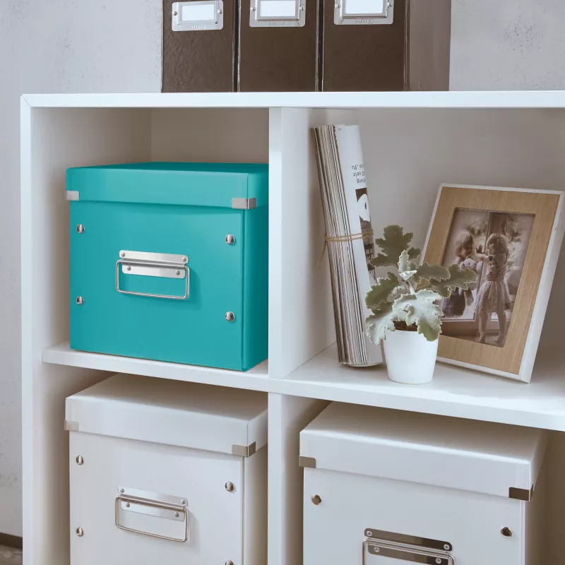 Leitz Opbergbox Click & Store WOW Cube Medium, turquoise, karton, 260 mm, 260 mm, 240 mm