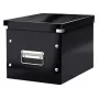 Leitz Click & Store WOW Cube Medium Opbergbox, opbergbox, zwart, rechthoekig, karton, monochroom, binnen