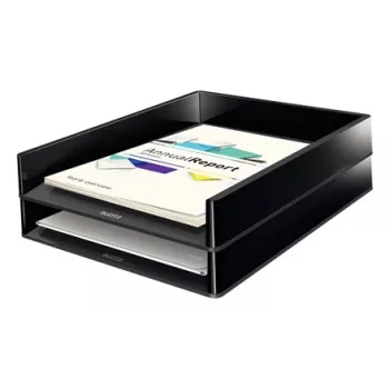 Leitz Brievenbak Dual Colour, kunststof, zwart, A4, A4, brochure, catalogus, envelop, opvouwmap, ordner, brief, papier, 267 mm