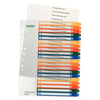 Leitz 12960000 Tabindex numerieke tabindex polypropyleen (PP) meerkleurig