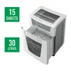 Leitz IQ Office Pro papierversnipperaar P5, microsnede, 23 cm, 2 x 15 mm, 30 l, 300 vel, 55 dB