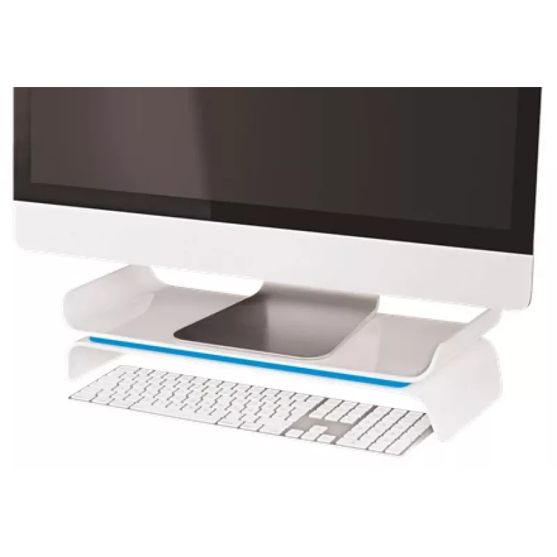 Leitz monitorstandaard verstelbaar Ergo WOW, 68,6 cm (27 inch), hoogteverstelling, blauw, wit