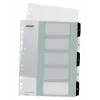 Leitz index Printable PP A4+ 1-5 WOW wit/zwart, numeriek register, polypropyleen (PP), zwart, wit, A4 maxi, 245 mm, 305 mm