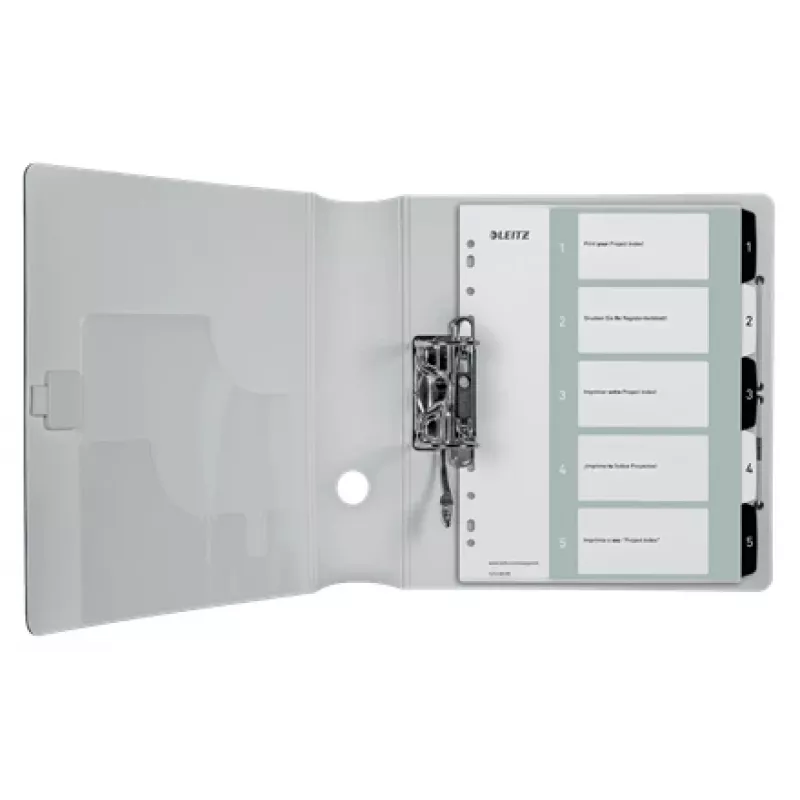 Leitz index Printable PP A4+ 1-5 WOW wit/zwart, numeriek register, polypropyleen (PP), zwart, wit, A4 maxi, 245 mm, 305 mm