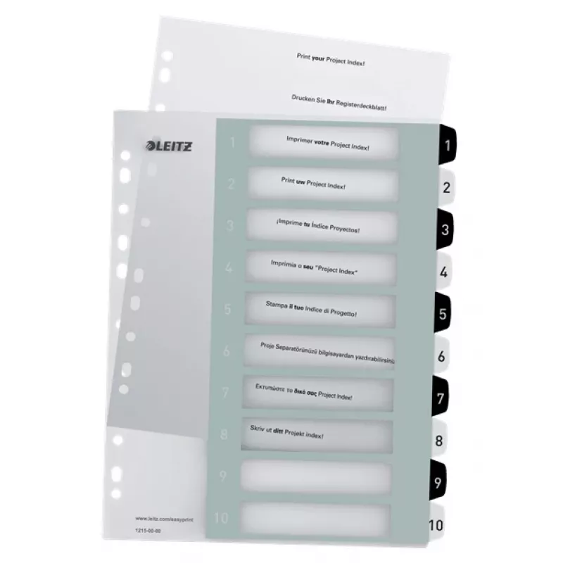 Leitz index Printable PP A4+ 1-10 WOW wit/zwart