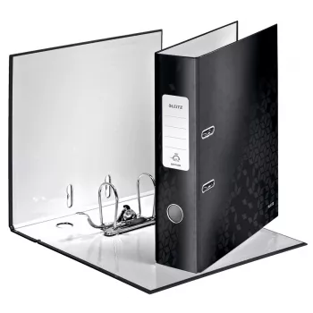 Leitz hefboommap 180° WOW POB/gelamineerd A4/80 mm, A4, karton, zwart, 600 vel, 80 g/m², 8 cm