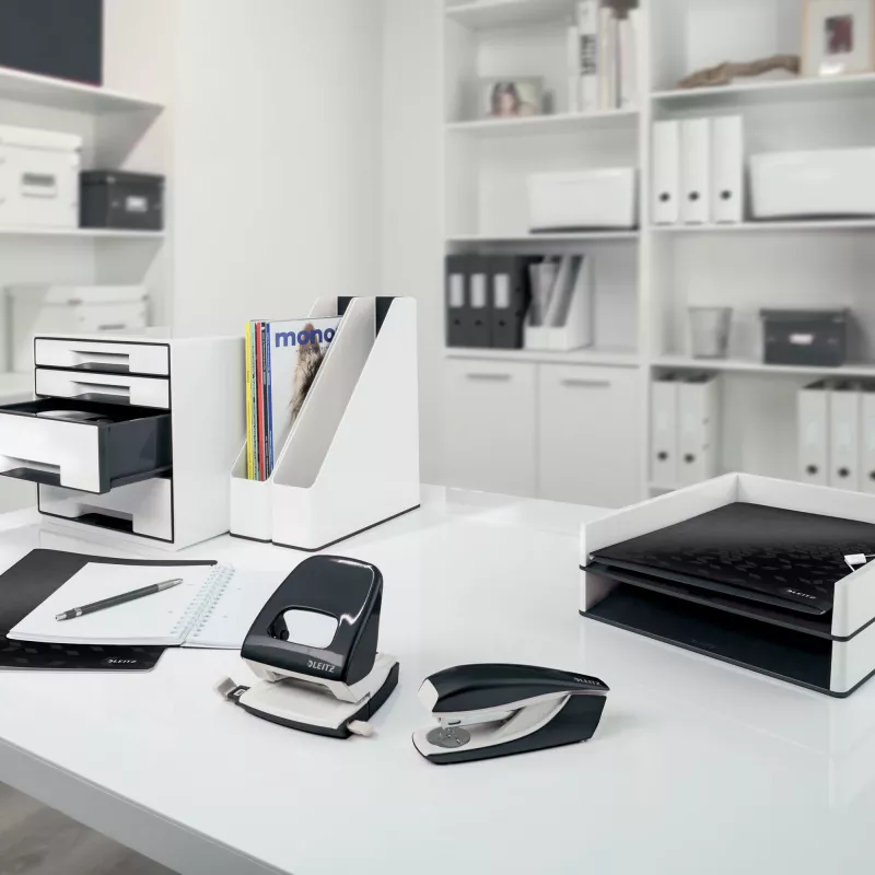 Leitz hefboomordner Active PP WOW A4/80 mm, A4, D-ring, opbergen, polyfoam, zwart, 500 vel