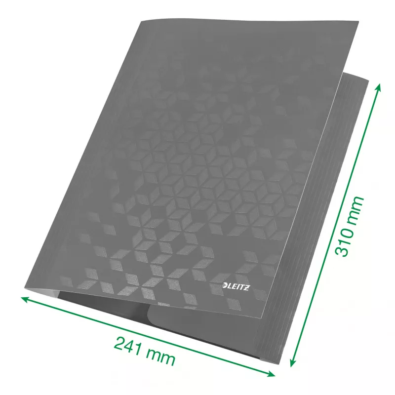 Leitz 3-vlapsmap WOW Card/POB A4, vlapsmap, A4, polypropyleen (PP), zwart, 150 vel, elastiek